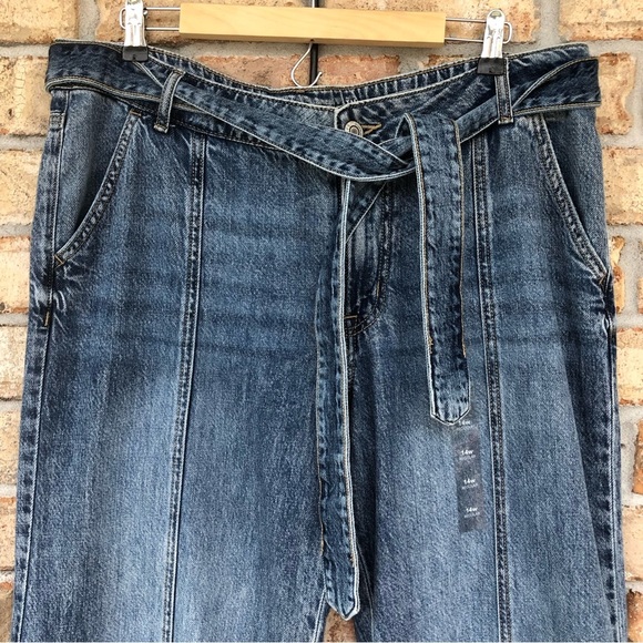 m jeans by maurices Cotton Wide Leg Nonstretch High Rise Blue Jean 14w - Picture 5 of 14